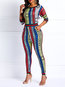 Maxi Slim Casual Pattern Jumpsuit (Style V201139)