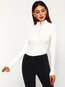 Stand Collar Casual Plain Knitted Zipper Sweater (Style V201150)