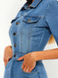 Bodycon Lapel Plain Button Denim Bodycon Dresses (Style V201162)