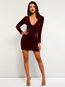 Bodycon V-neck Plain Sequin Polyester Bodycon Dresses (Style V201164)