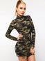 Casual Bodycon Turtleneck Camouflage Polyester Casual Dresses (Style V201169)