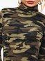 Casual Bodycon Turtleneck Camouflage Polyester Casual Dresses (Style V201169)