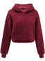 Hooded Short Loose Casual Plain Hoodie (Style V201171)