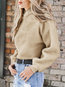 Hooded Short Loose Casual Plain Hoodie (Style V201171)
