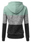 Hooded Slim Casual Color Block Polyester Hoodie (Style V201185)