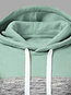 Hooded Slim Casual Color Block Polyester Hoodie (Style V201185)