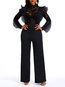 Maxi Slim Casual Plain Patchwork Jumpsuit (Style V201192)
