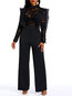 Maxi Slim Casual Plain Patchwork Jumpsuit (Style V201192)