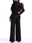 Maxi Slim Casual Plain Patchwork Jumpsuit (Style V201192)
