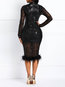 Elegant Bodycon Plain Patchwork Bodycon Dresses (Style V201202)