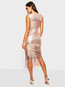 Party Bodycon V-neck Plain Tassel Bodycon Dresses (Style V201210)
