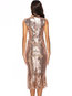 Party Bodycon V-neck Plain Tassel Bodycon Dresses (Style V201210)
