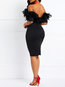 Sexy Sheath Asymmetric Plain Patchwork Knee Length Dresses (Style V201226)