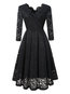 Elegant Expansion V-neck Lace Lace Midi Dresses (Style V201240)