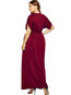 Casual A-line V-neck Plain Polyester Casual Dresses (Style V201257)