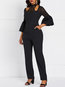 Ankle Length Slim Date Night Plain Polyester Jumpsuit (Style V201286)