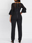 Ankle Length Slim Date Night Plain Polyester Jumpsuit (Style V201286)