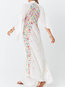 Travel Look Expansion V-neck Print Polyester Maxi Dresses (Style V201290)
