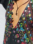 Travel Look Expansion V-neck Print Polyester Maxi Dresses (Style V201290)