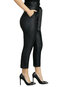 Mid-Calf Slim Strappy Pu Leather Plain Casual Pants (Style V201297)