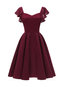 Elegant Trumpet Patchwork Polyester Knee Length Dresses (Style V201299)