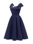Elegant Trumpet Patchwork Polyester Knee Length Dresses (Style V201299)