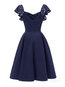 Elegant Trumpet Patchwork Polyester Knee Length Dresses (Style V201299)