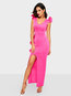 Sports V-neck Plain Asymmetrical Polyester Maxi Dresses (Style V201307)
