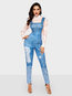 Slim Casual Plain Polyester Suspenders Jumpsuit (Style V201310)