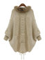 V-neck Standard Batwing Plain Wool Blends Sweater (Style V201315)