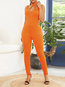 Maxi Skinny Plain Polyester Backless Jumpsuit (Style V201323)