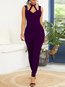 Maxi Skinny Plain Polyester Backless Jumpsuit (Style V201323)