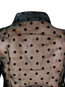 Shawl Collar Standard Loose Polka Dot Pattern Blouse (Style V201325)