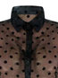 Shawl Collar Standard Loose Polka Dot Pattern Blouse (Style V201325)