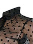 Shawl Collar Standard Loose Polka Dot Pattern Blouse (Style V201325)
