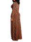 Date Night A-line V-neck Print Polyester Maxi Dresses (Style V201331)