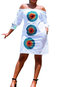Fashion Bodycon Off The Shoulder Geometric Polyester Casual Dresses (Style V201347)