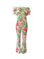 Loose Fashion Floral Milk Fiber Pattern Jumpsuit (Style V201355)