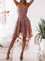 Western Asymmetrical Color Block Print Polyester Mini Dresses (Style V201370)