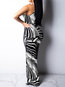Maxi Fashion Zebra Stripe Polyester Pattern Jumpsuit (Style V201373)