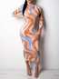 Fashion Bodycon Striped Print Polyester Casual Dresses (Style V201382)
