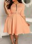 Basic A-line Plain Belt Casual Dresses (Style V201393)