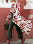 Long Loose Floral Chiffon Pattern Blouse (Style V201394)