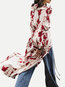 Long Loose Floral Chiffon Pattern Blouse (Style V201394)