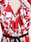 Long Loose Floral Chiffon Pattern Blouse (Style V201394)