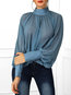 Standard Loose Elegant Plain Polyester Blouse (Style V201403)