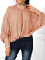 Standard Loose Elegant Plain Polyester Blouse (Style V201403)