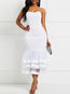 Fashion Mermaid Plain Asymmetrical Polyester Casual Dresses (Style V201418)
