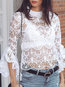 Standard Slim Sexy Polyester Lace Blouse (Style V201420)