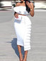 Elegant Bodycon Plain Patchwork Polyester Casual Dresses (Style V201423)